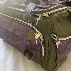 DISNEY Tinkerbell Purple and Olive Green Women's Duffel Bag NWOT